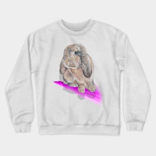 Gorgeous painting of a French lop bunny! Crewneck Sweatshirt